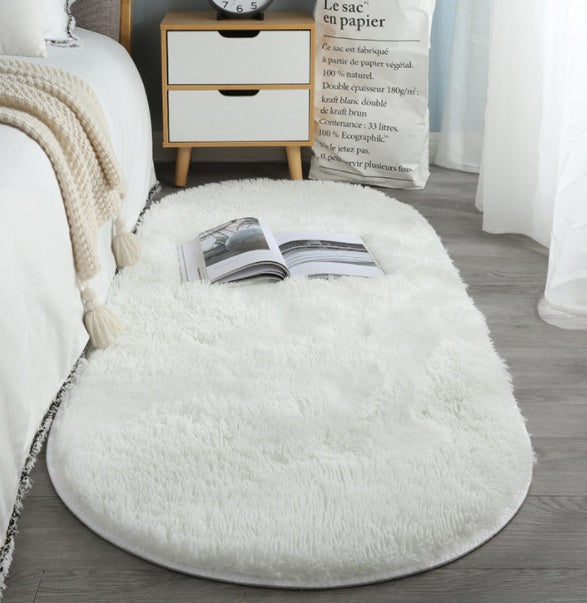 Oval Fluffy Ultra Soft Bedside Mat